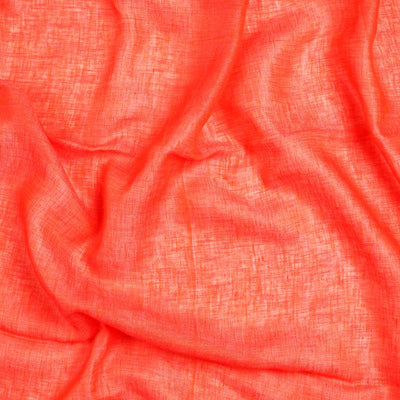 Orange Pure Linen Saree