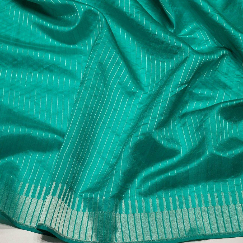 Sea Green temple design Banarasi silk saree - Mahaveers Sarees Pvt Ltd