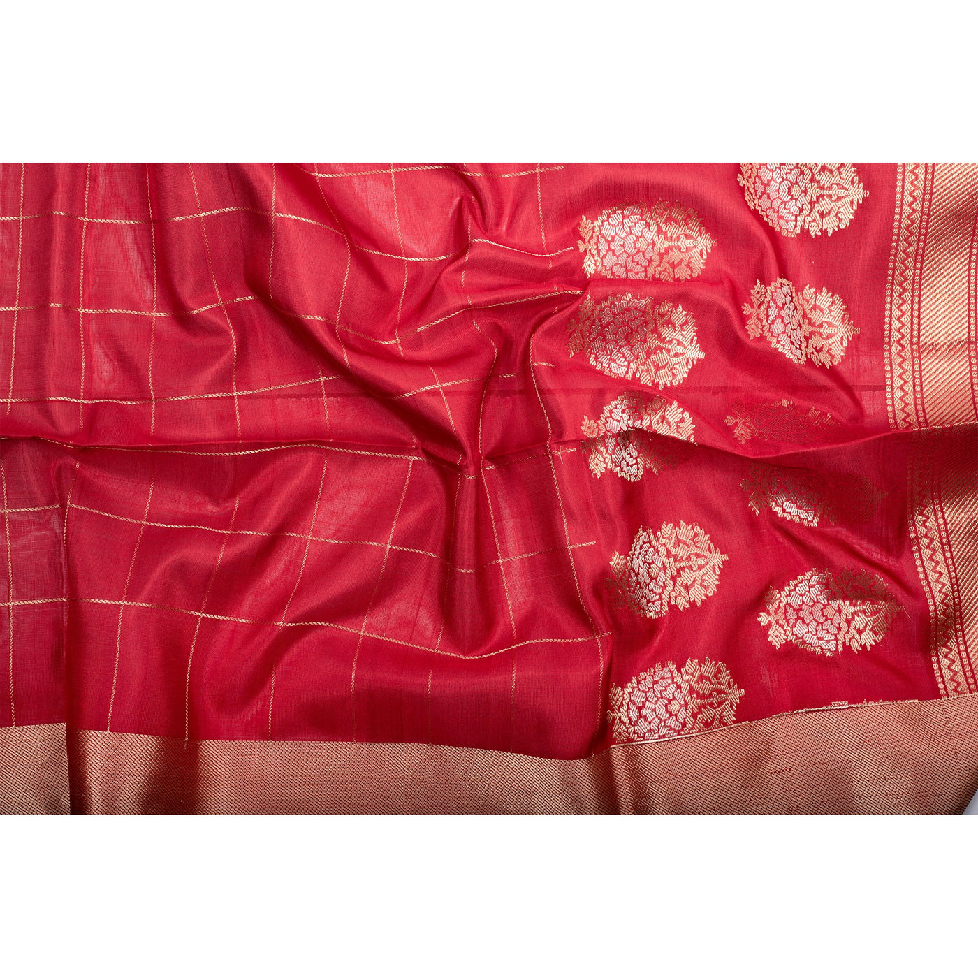 Red checked dupatta