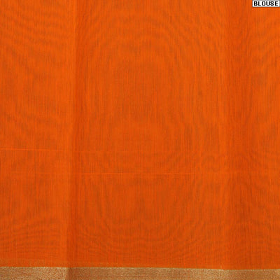 Persimmon orange silk cotton saree