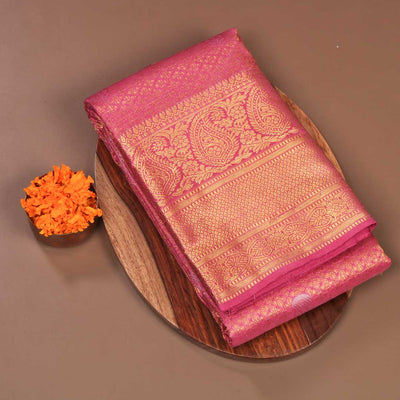 Pink kanchipuram silk saree