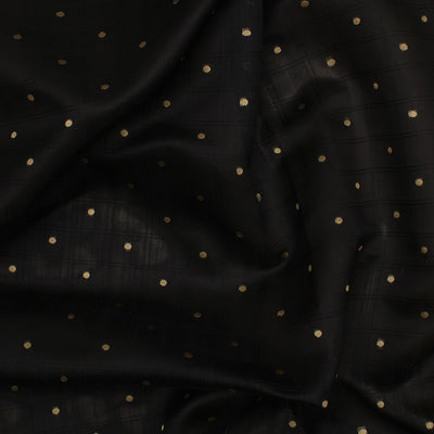 Black floral tussar silk saree